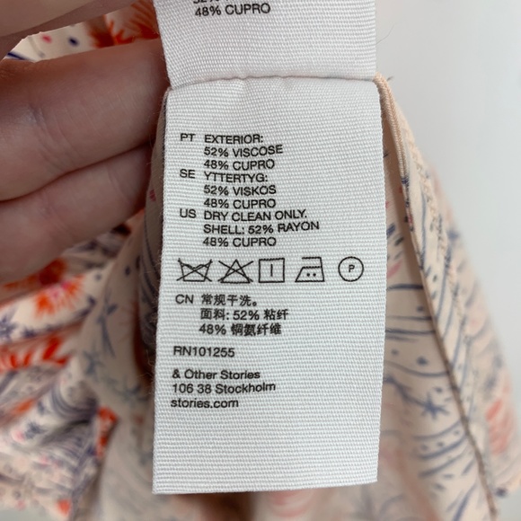 & Other Stories Palm Abstract Floral Print Mini Dress Sz 4 - Picture 11 of 14